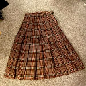 LL Bean vintage plaid midi skirt